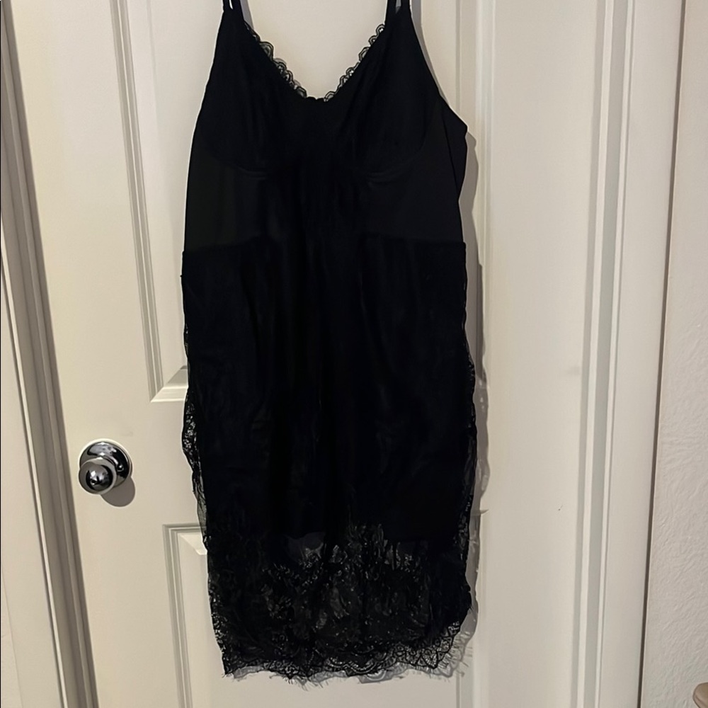 Elegant Black Lace Slip Dress